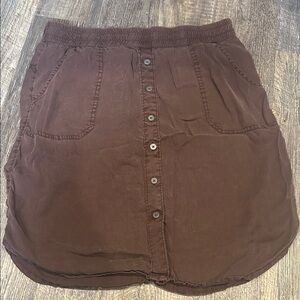 Prana Brown Button-Front Women's Skirt Medium